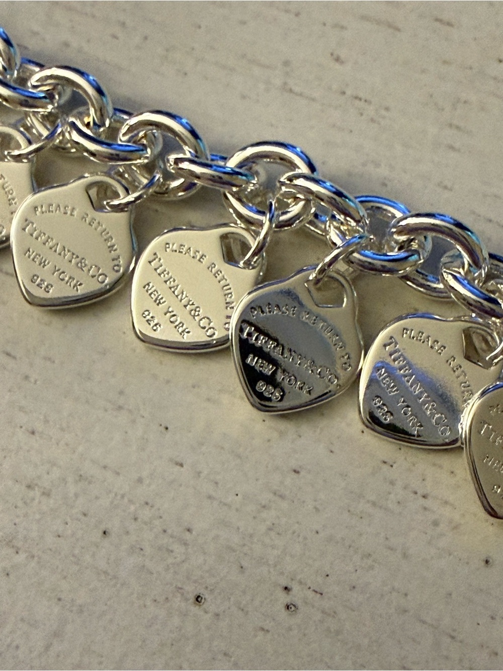 NEW Chunky Silver Heart Charm Bracelet Y2K Vintage Style Jewelry